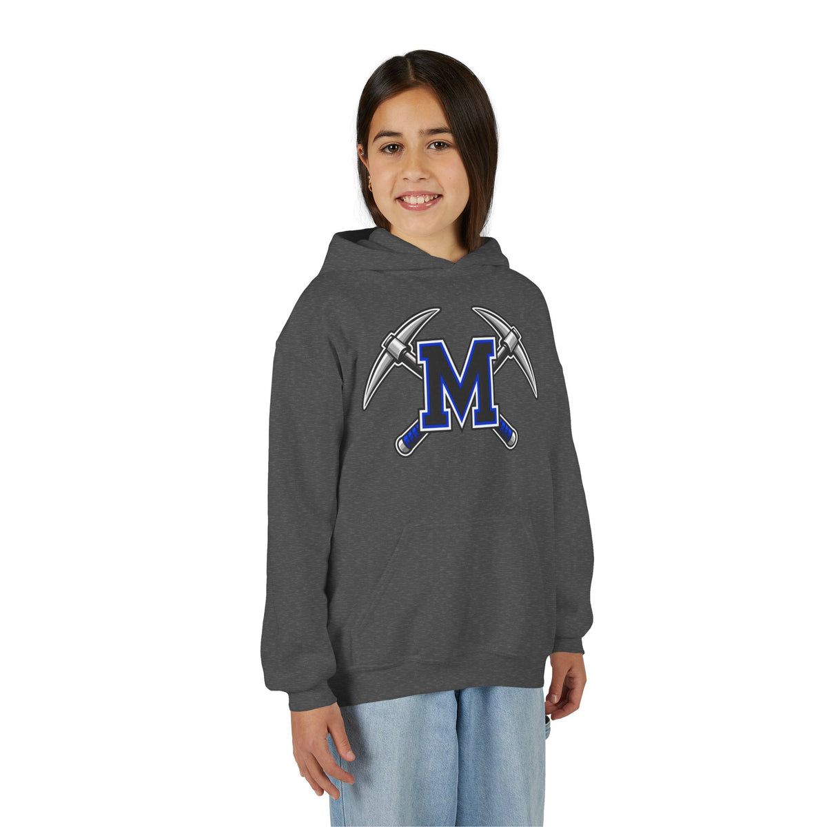 YOUTH Miners M Logo Hoodie - Cross Pickaxe Graphic M Logo