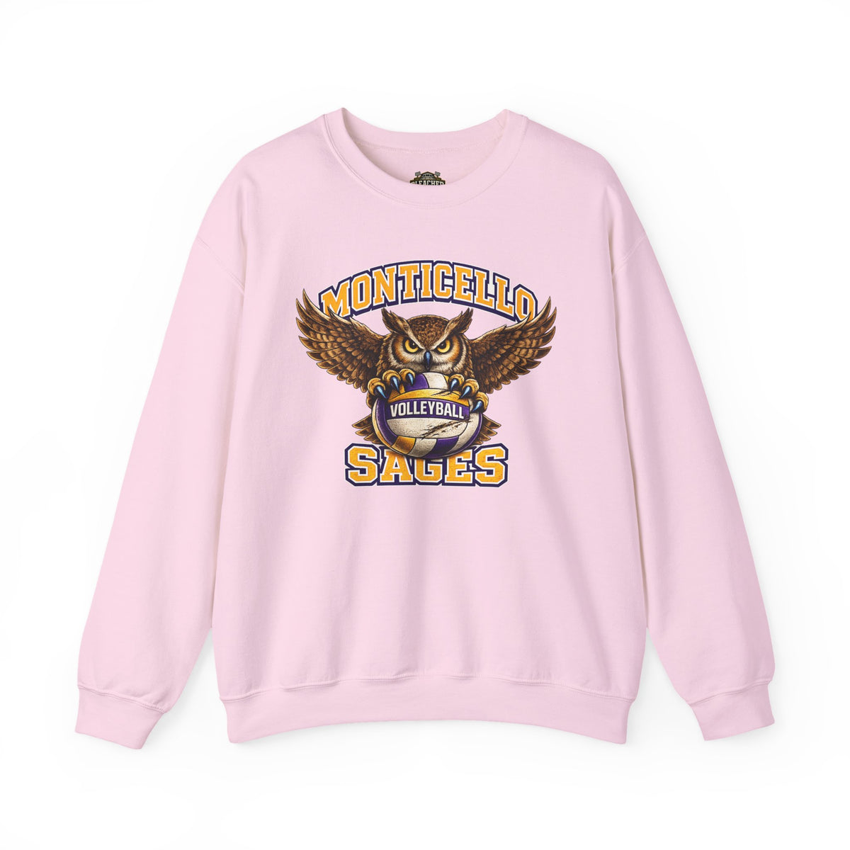 Monticello Sages Volleyball Crewneck Sweatshirt - Owl Wingspread Logo