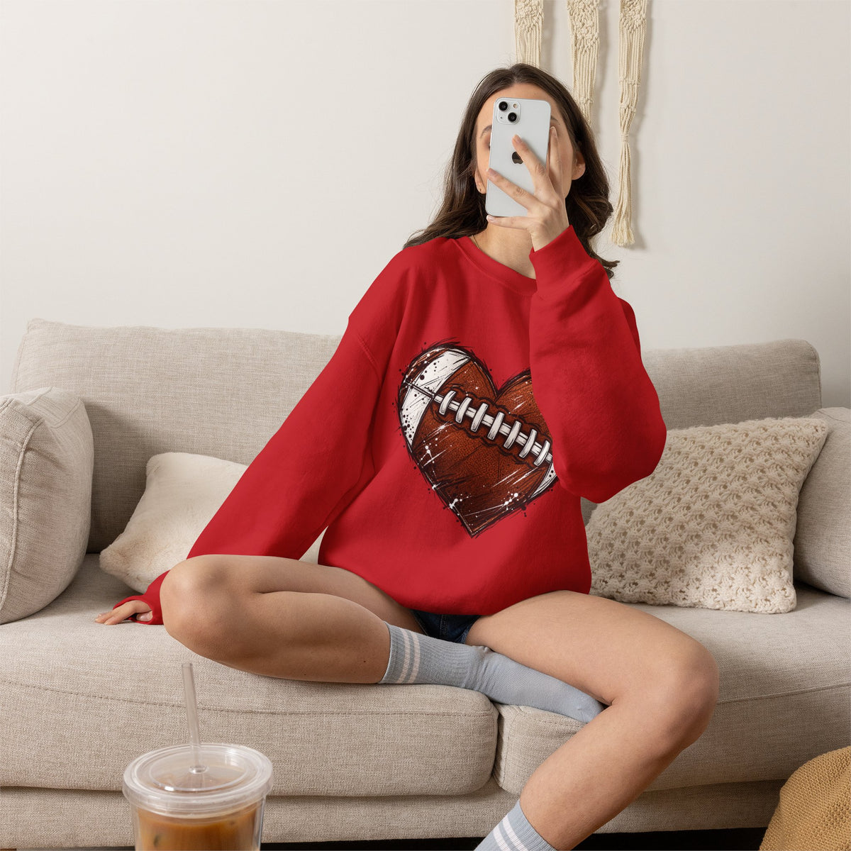 Unisex Heavy Blend™ Football Crewneck Sweatshirt