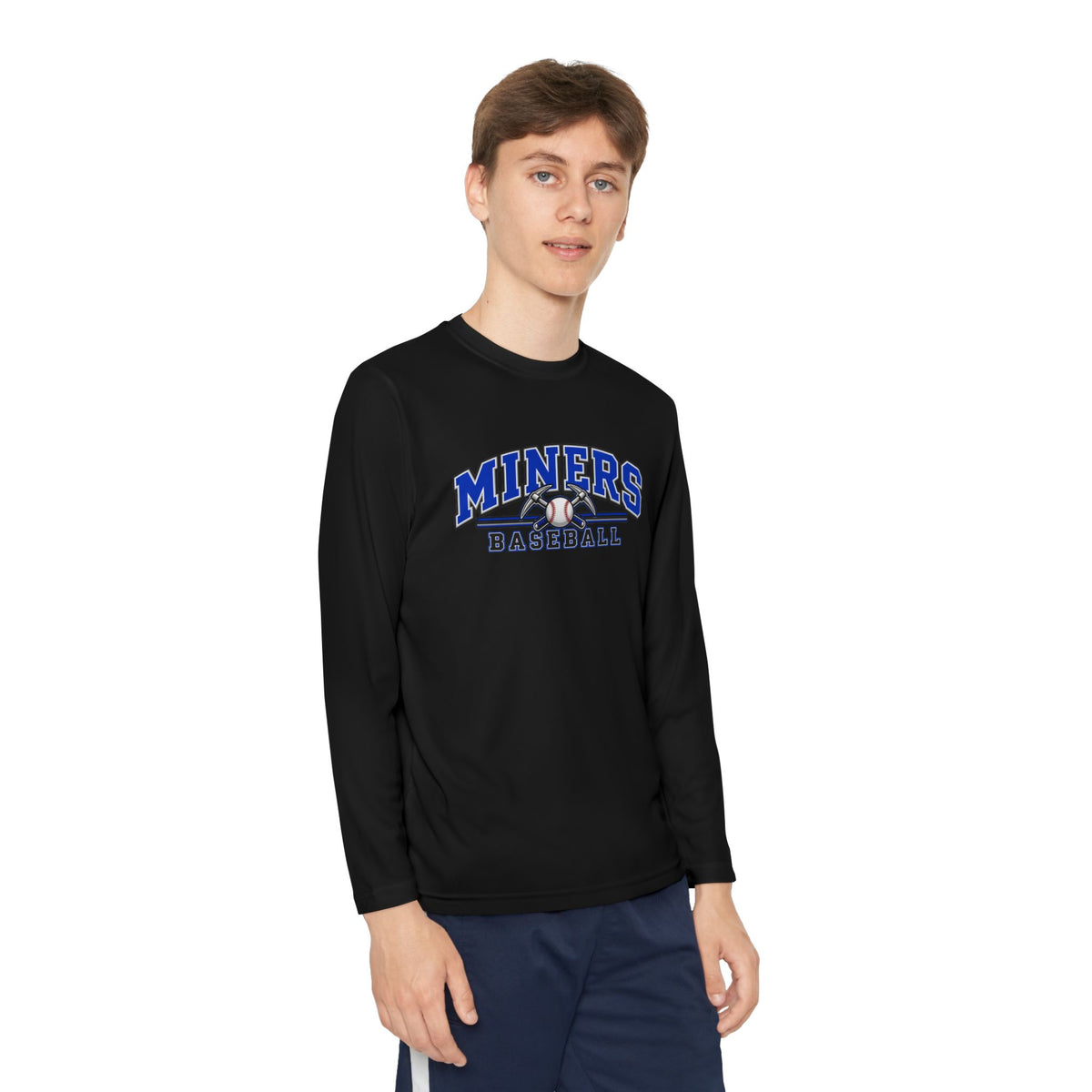 YOUTH Miners Baseball Long Sleeve Tee — Team Logo Athletic Shirt