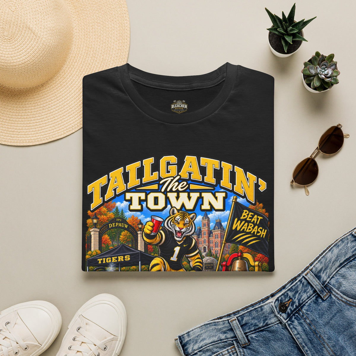 Tailgatin' the Town - DEPAUW EDITION - College Game Day Tailgate Tee