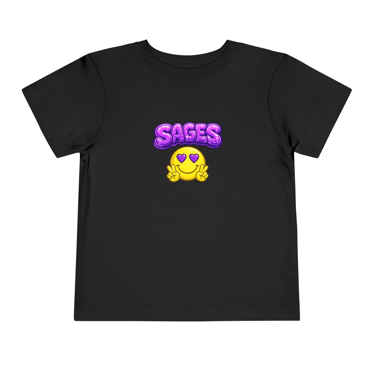 Toddler Tee — "SAGES" Heart-Eyes Emoji Kids Shirt