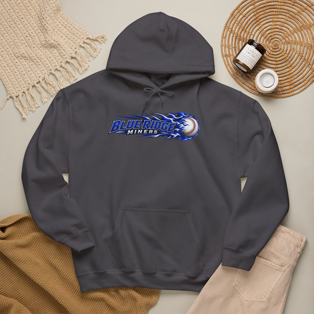 Blue Ridge Miners Flaming Baseball Hoodie – Flaming Ball Hoodie