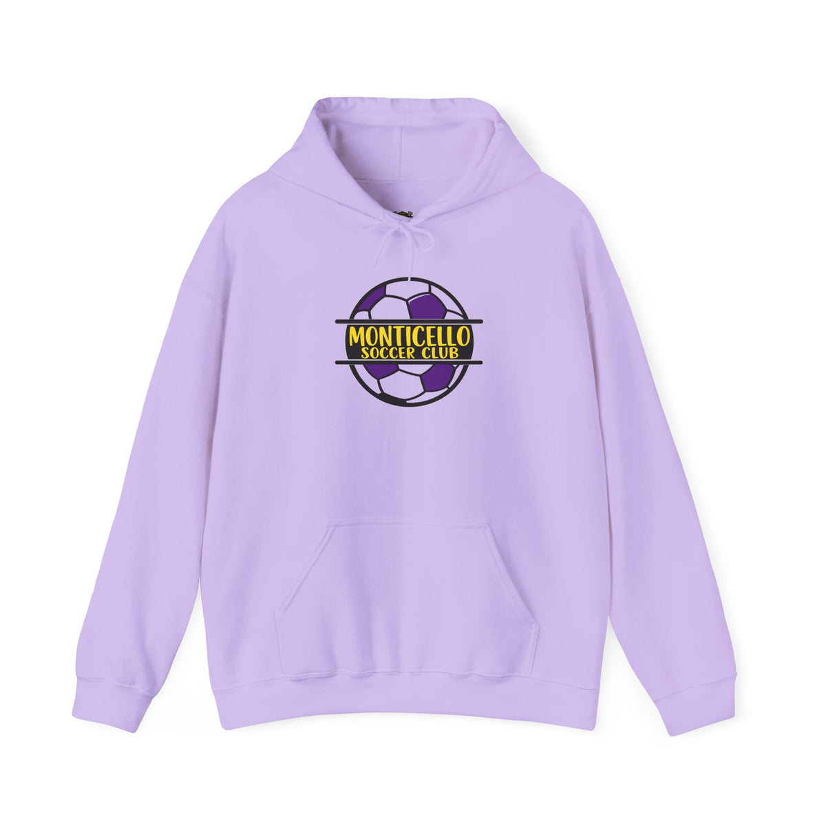 Monticello Soccer Club Hoodie — Purple & Gold Soccer Logo Sweatshirt