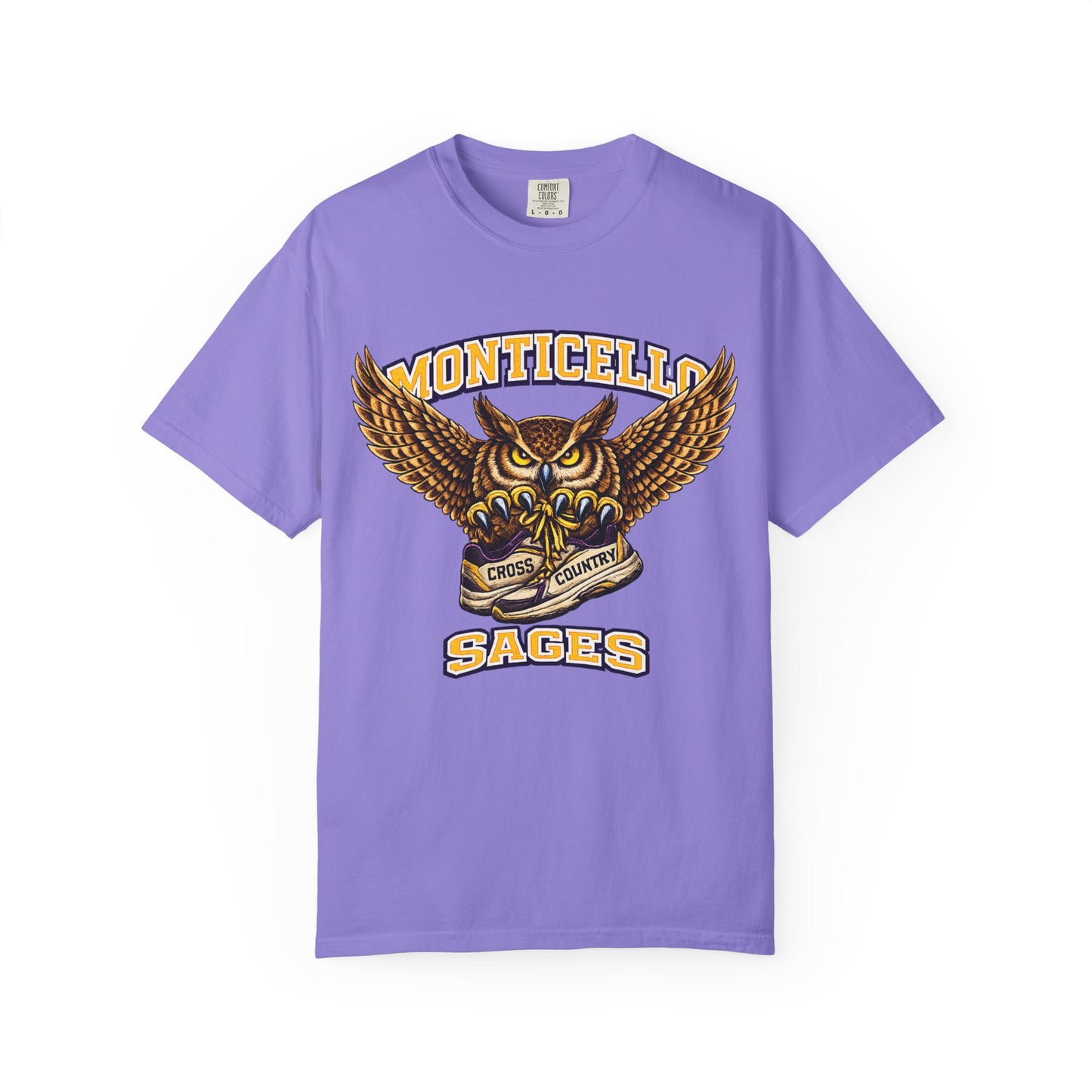 Monticello Sages Cross Country T-Shirt - Vintage Owl & Wings Team Tee
