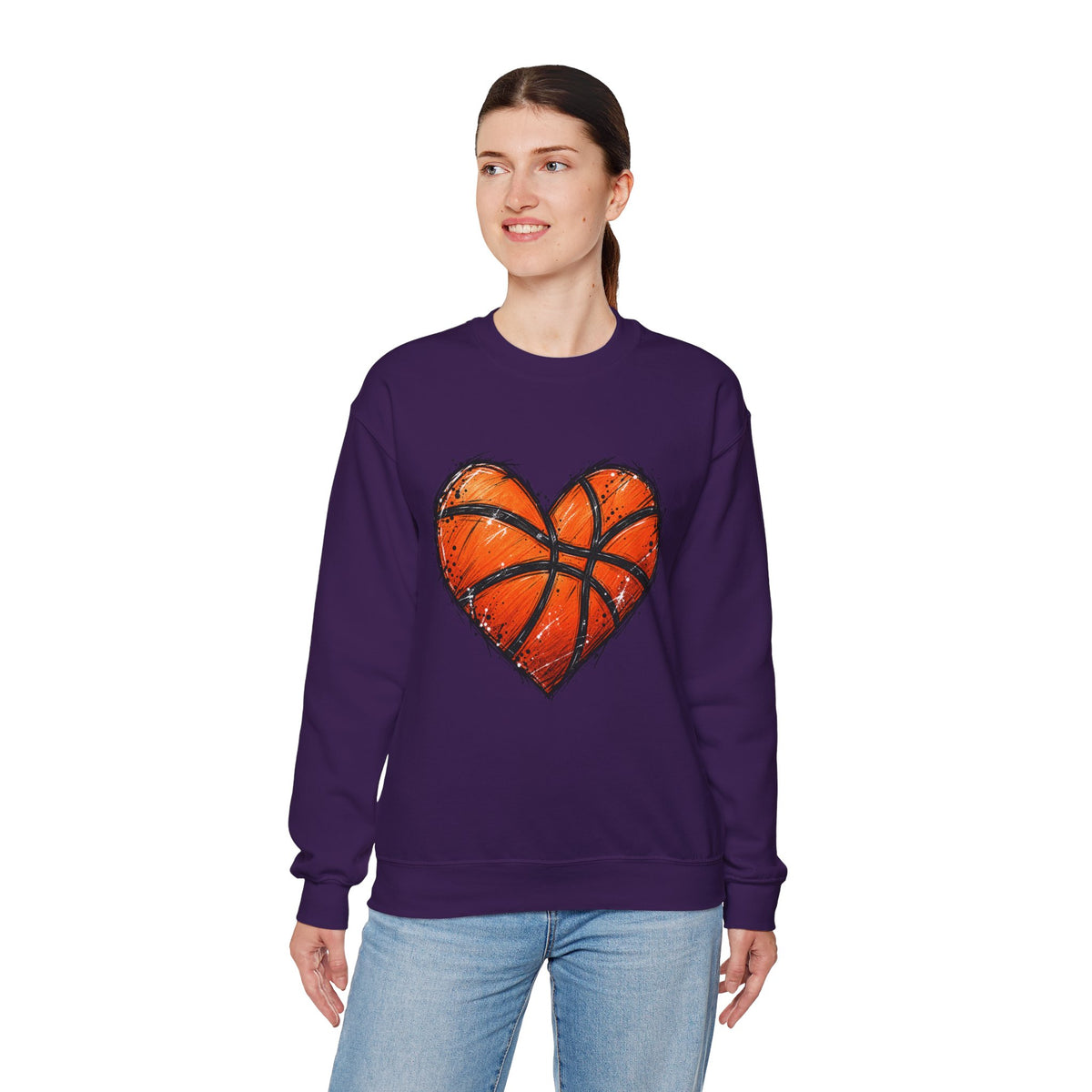 Basketball Heart Crewneck Sweatshirt