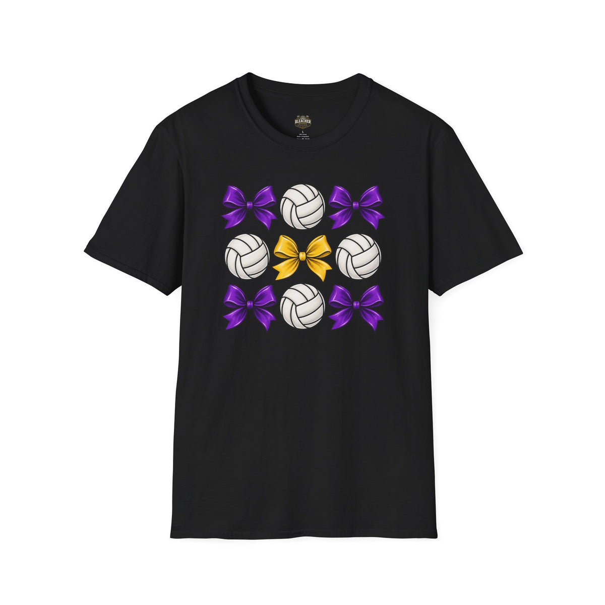 Volleyball & Bows Graphic T-Shirt — Purple & Gold Spirit Tee