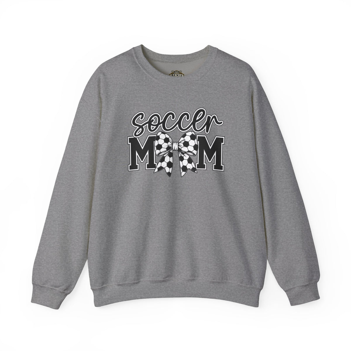Soccer Mom Crewneck Sweatshirt — Cheer Mom Graphic Pullover with Soccer Bow