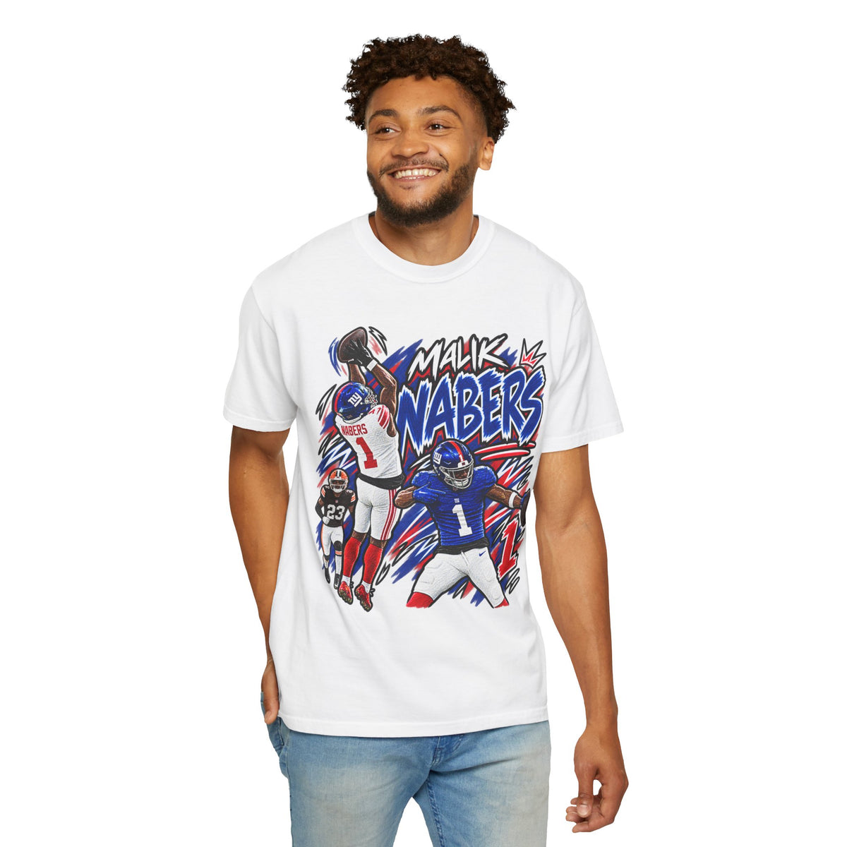 Malik Nabers Graphic T-Shirt - Sunday Standouts Sketch Series