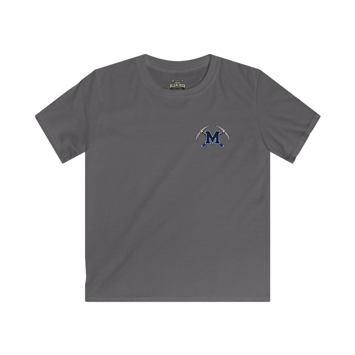 YOUTH Miners Graphic T-Shirt - Miners Logo on Front, Mascot Design on Back