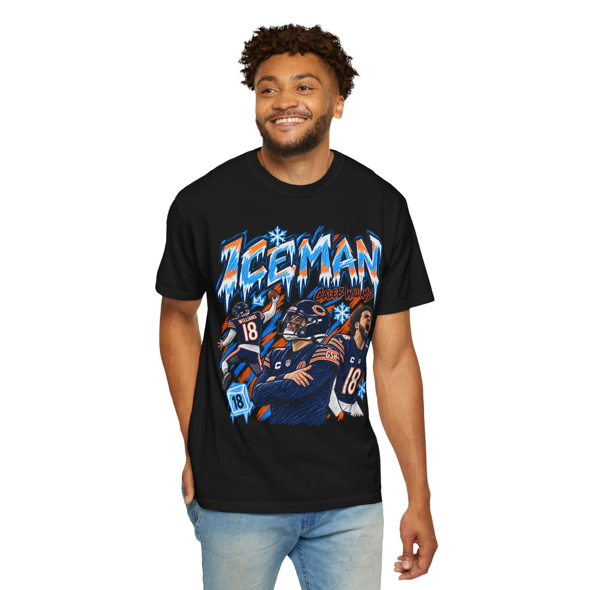 Caleb Williams, ICEMAN Graphic T-Shirt - Sunday Standouts Sketch Series