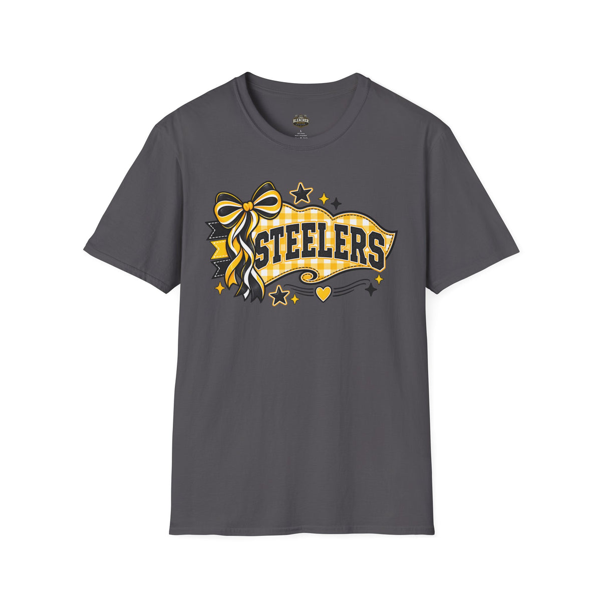 Steelers Ribbon T-Shirt — Cheerful Black & Gold Football Fan Tee