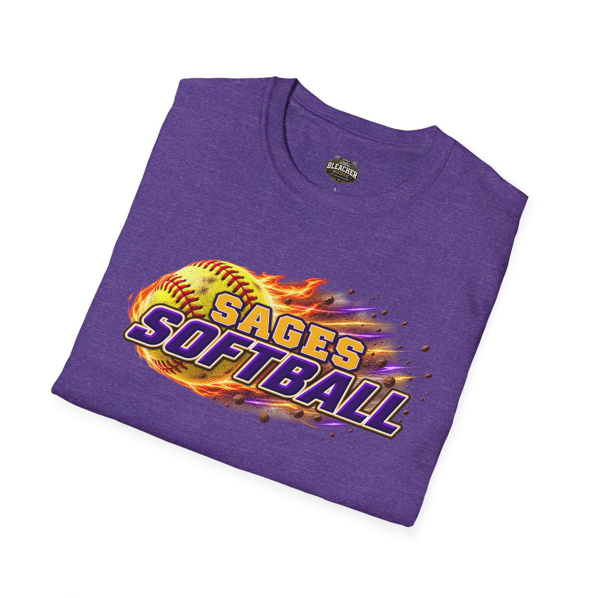 Sages Flaming Softball Graphic T‑Shirt