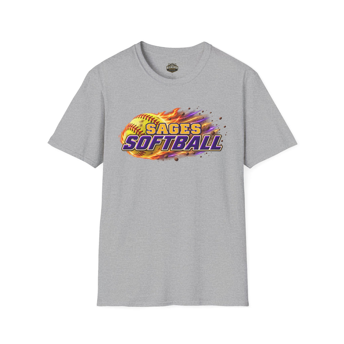 Sages Flaming Softball Graphic T‑Shirt