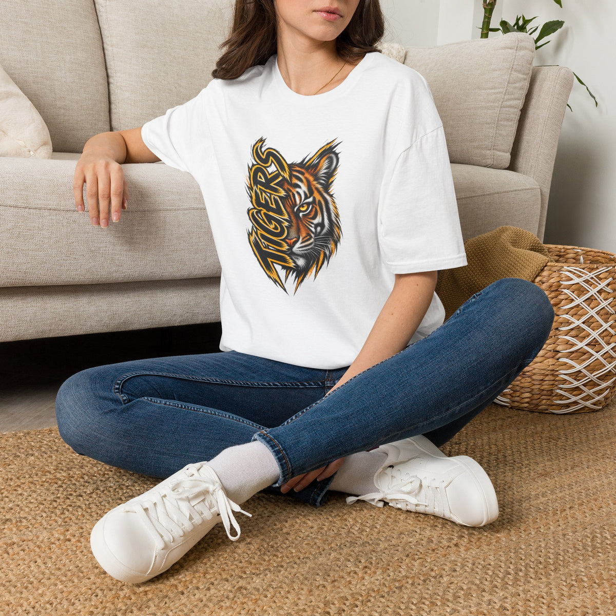 Tiger Head Graphic T-Shirt — Bold ‘Tigers’ Sports Mascot Tee