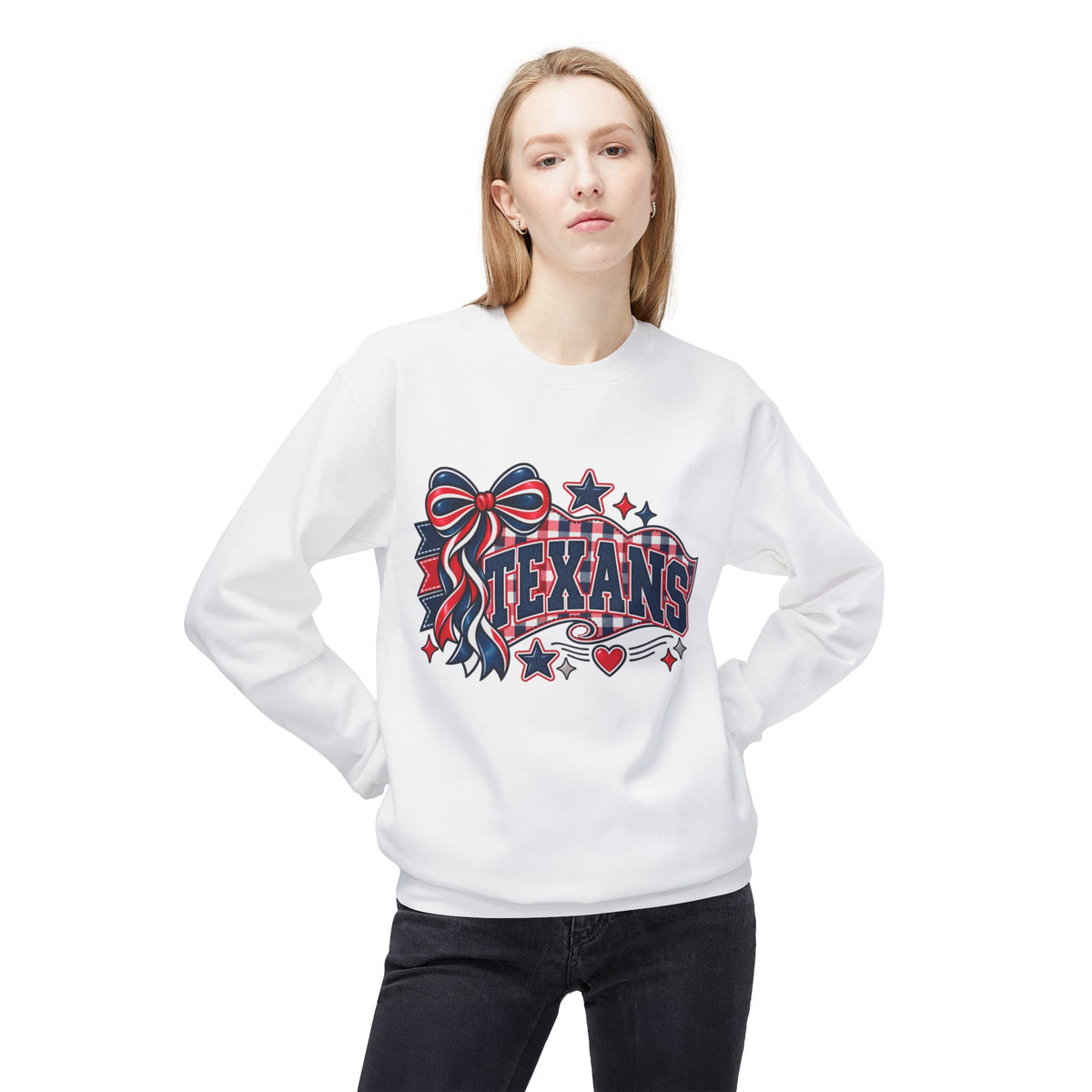 Texans Ribbon & Banner Crewneck Sweatshirt — Team Spirit Pullover