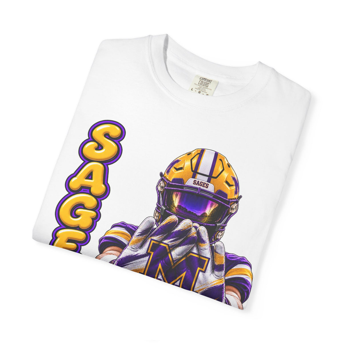 Monticello Sages Football Player Graphic T-Shirt