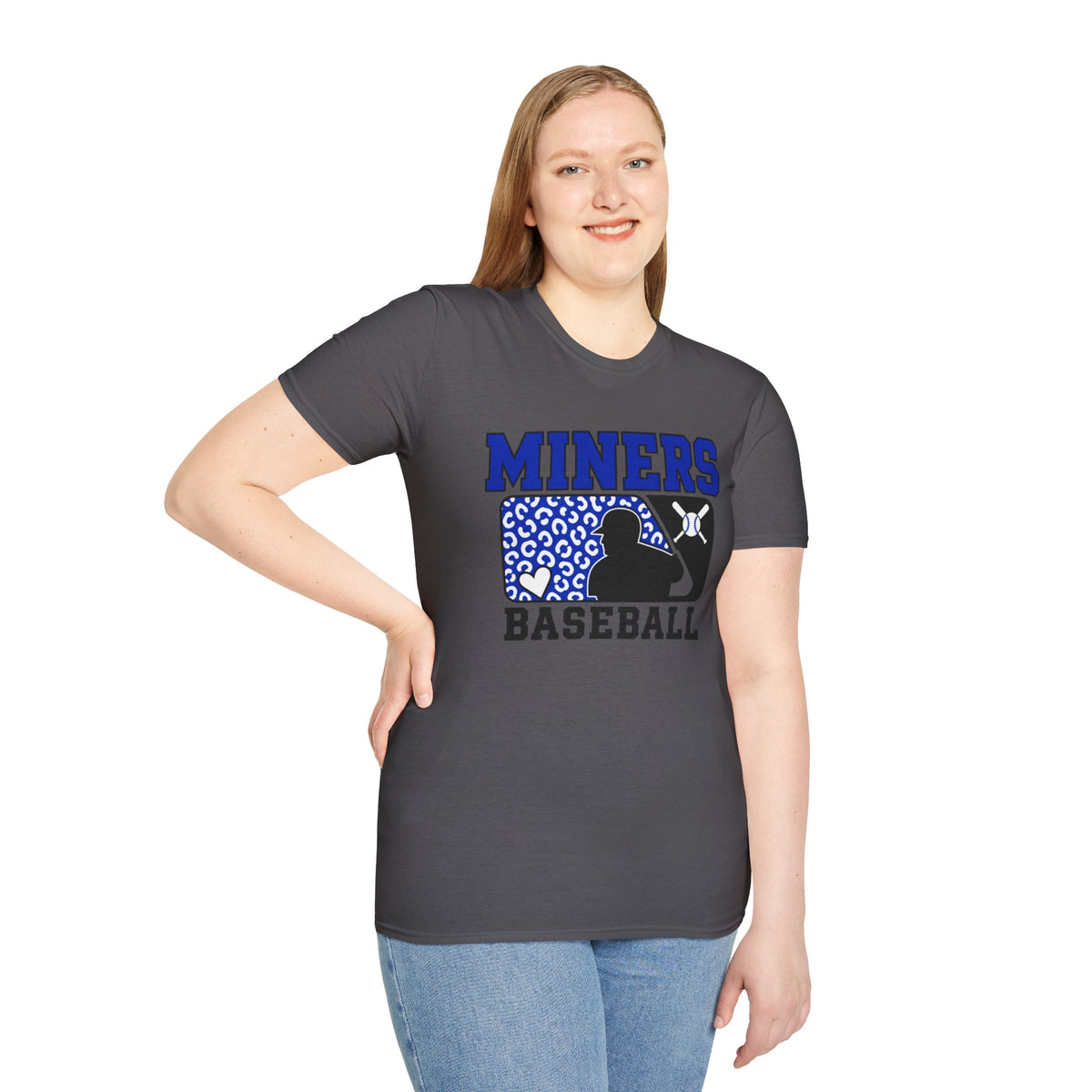 Miners Baseball T-Shirt — Leopard Print Batter Graphic Tee