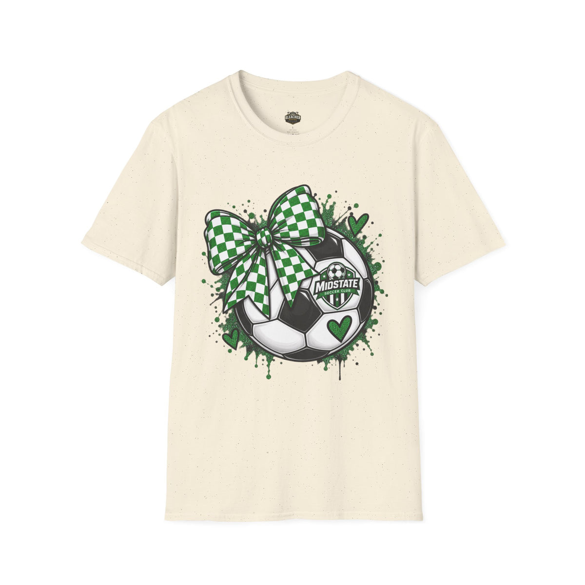 Midstate Soccer Bow T-Shirt — Green Check Midstate Soccer Design