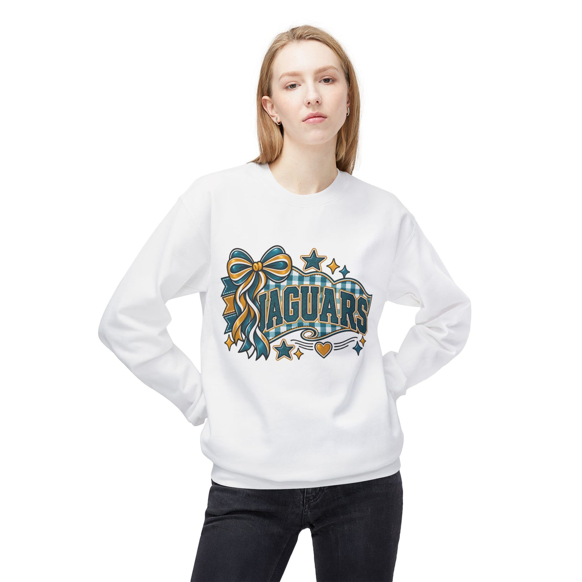 Jaguars Ribbon & Banner Crewneck Sweatshirt — Team Spirit Pullover
