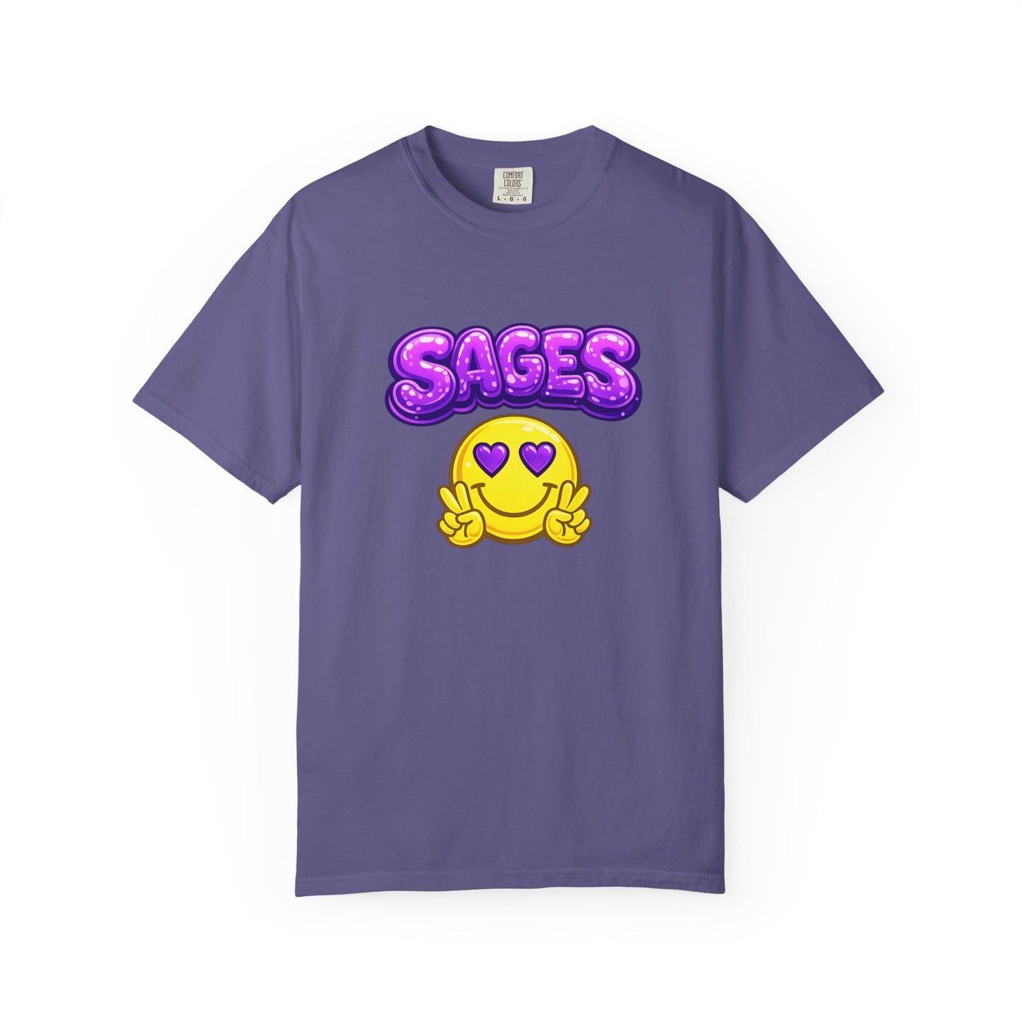 SAGES Smiley Heart-Eyes T-Shirt — Cute Emoji Graphic Tee
