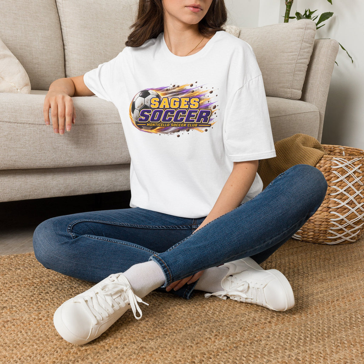 Monticello Soccer Club T Shirt - Flaming Soccer Ball