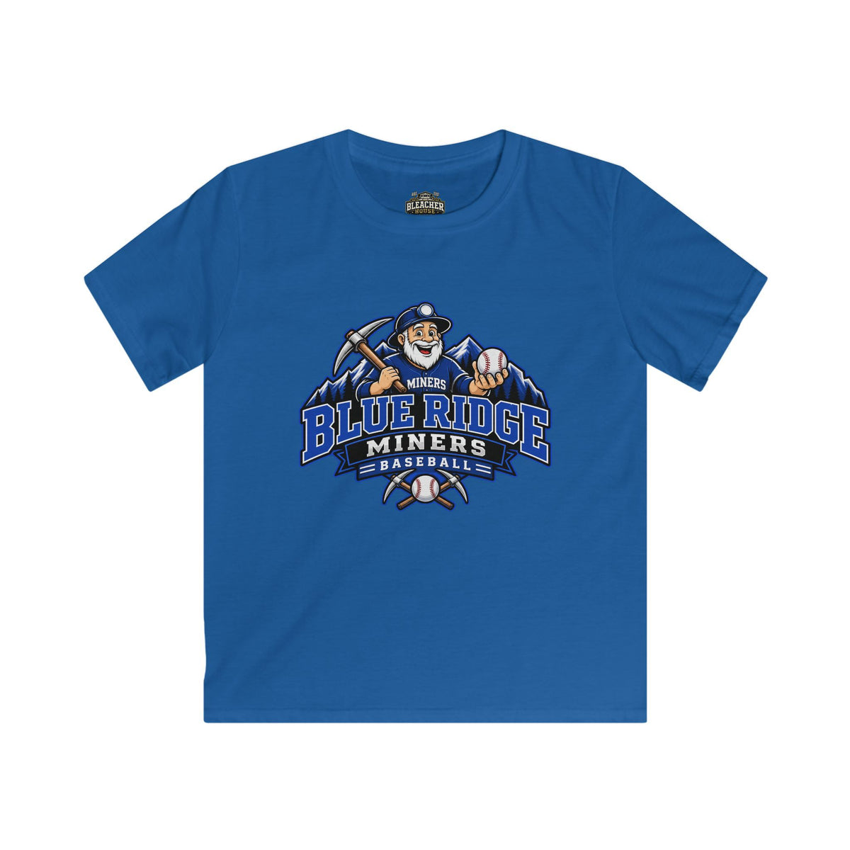 YOUTH Blue Ridge Miners Mascot and Logo T‑Shirt — Unisex Softstyle Tee