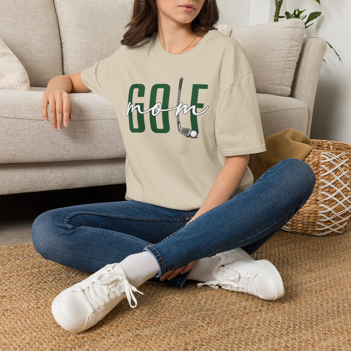 Golf Mom T-Shirt — ‘GOLF’ Script Logo with Club & Ball