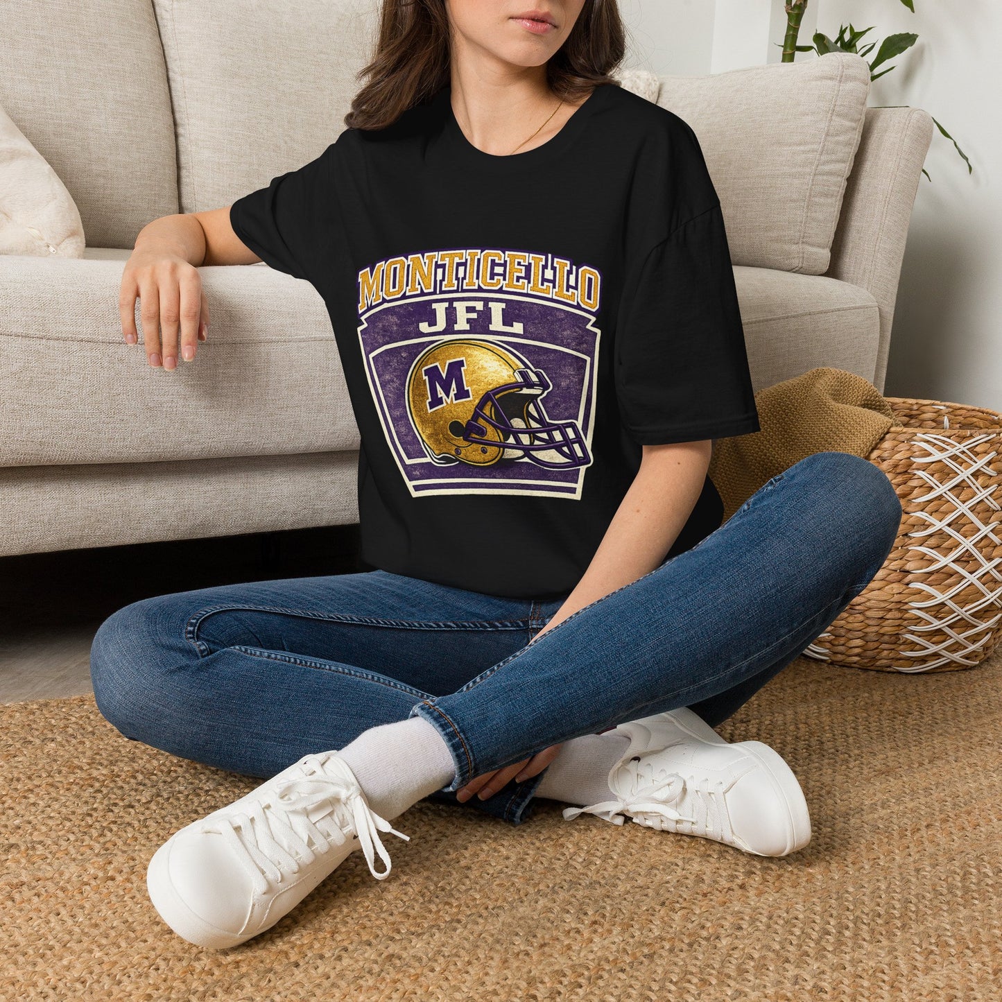Monticello JFL Football T‑Shirt — Vintage Helmet Tee