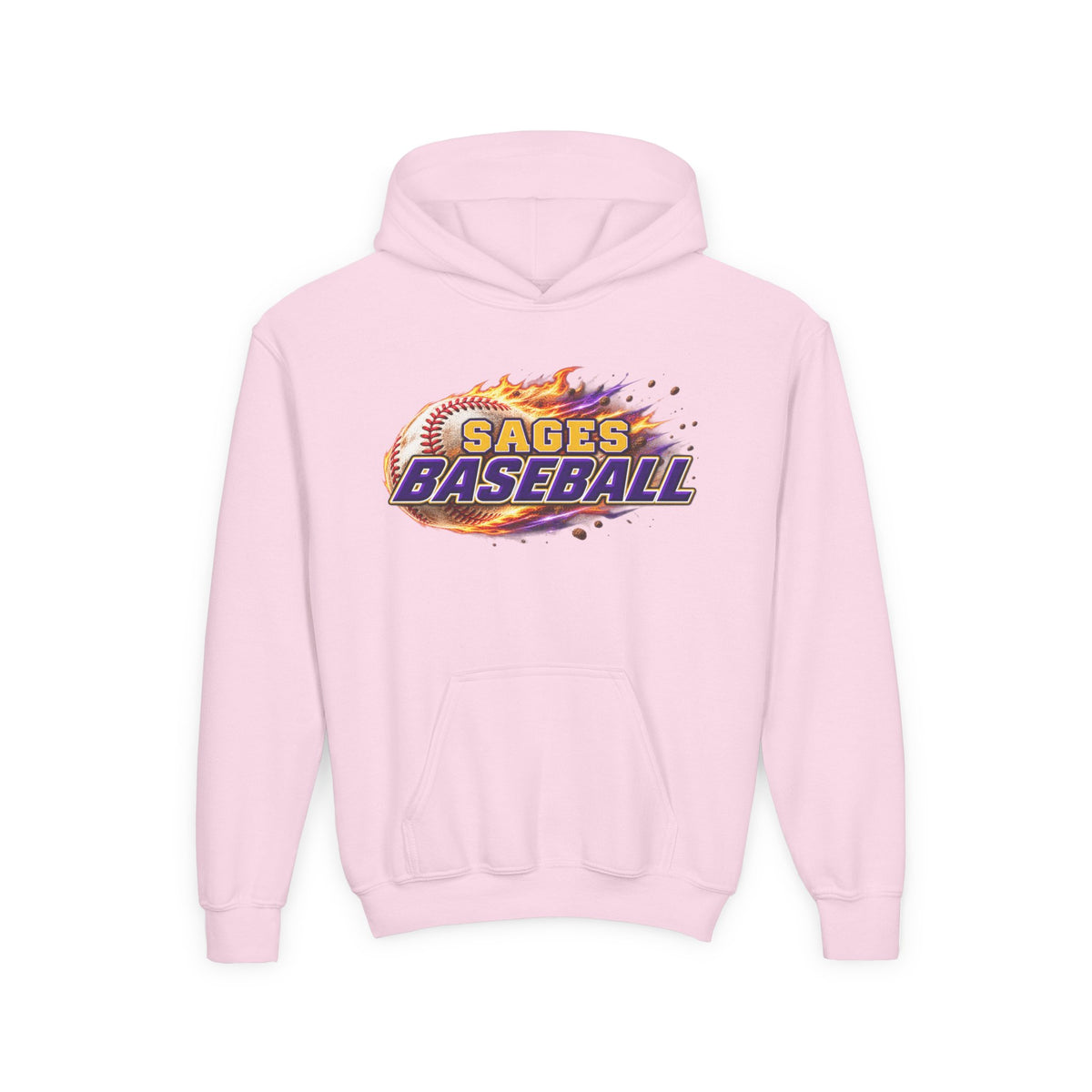 YOUTH Sages Flaming Baseball Hoodie - Team Spirit Hoodie