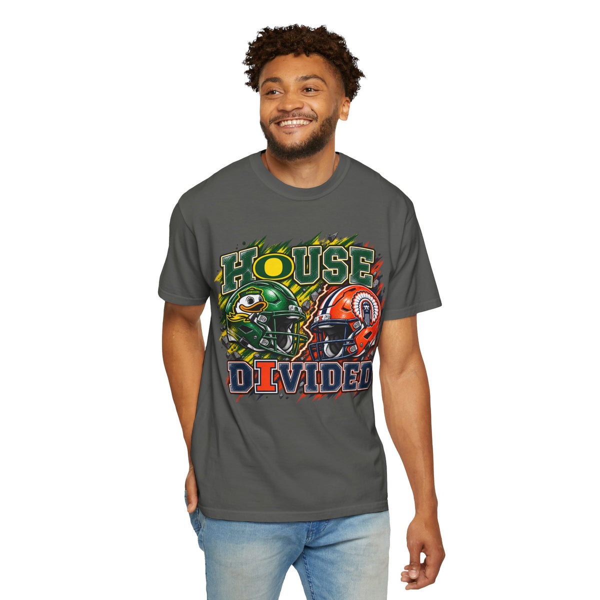 House Divided Football T-Shirt - Oregon vs. Illinois