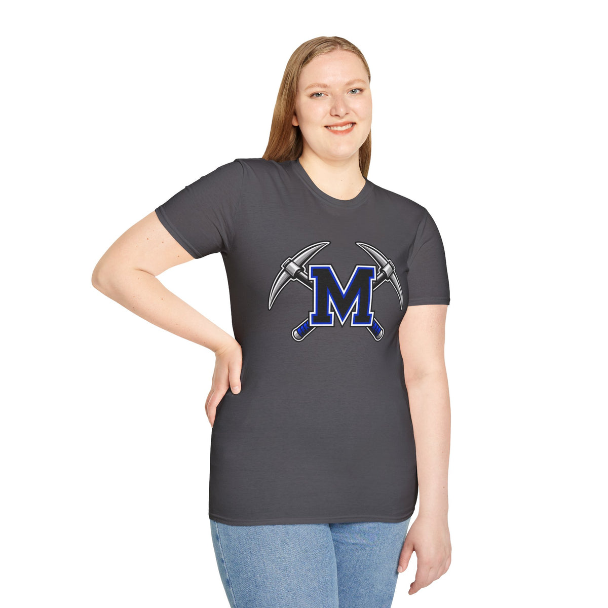 Miner M Logo T-Shirt — Crossed Pickaxes Unisex Softstyle Tee