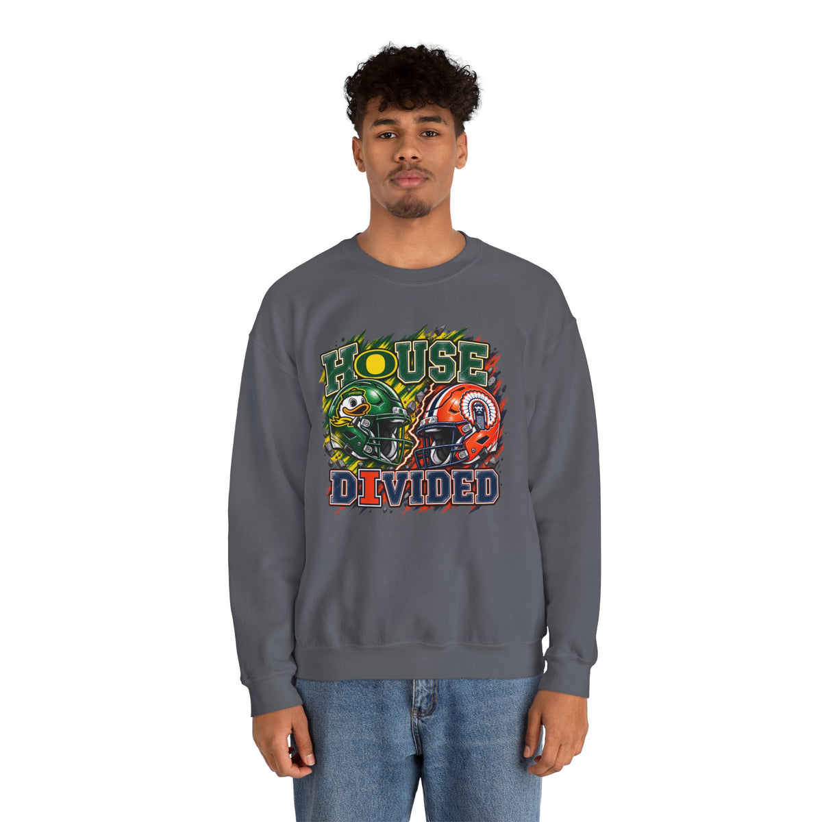 House Divided Graphic Crewneck Sweatshirt - Oregon vs. Illinois