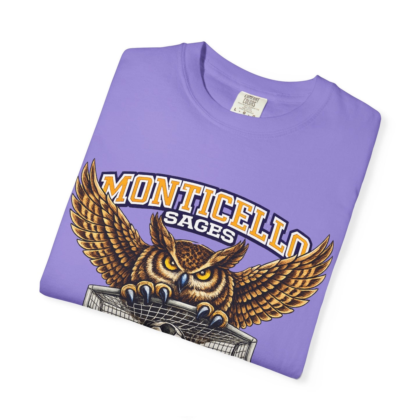 Monticello Sages Soccer T-Shirt — Vintage Owl & Wings Team Tee