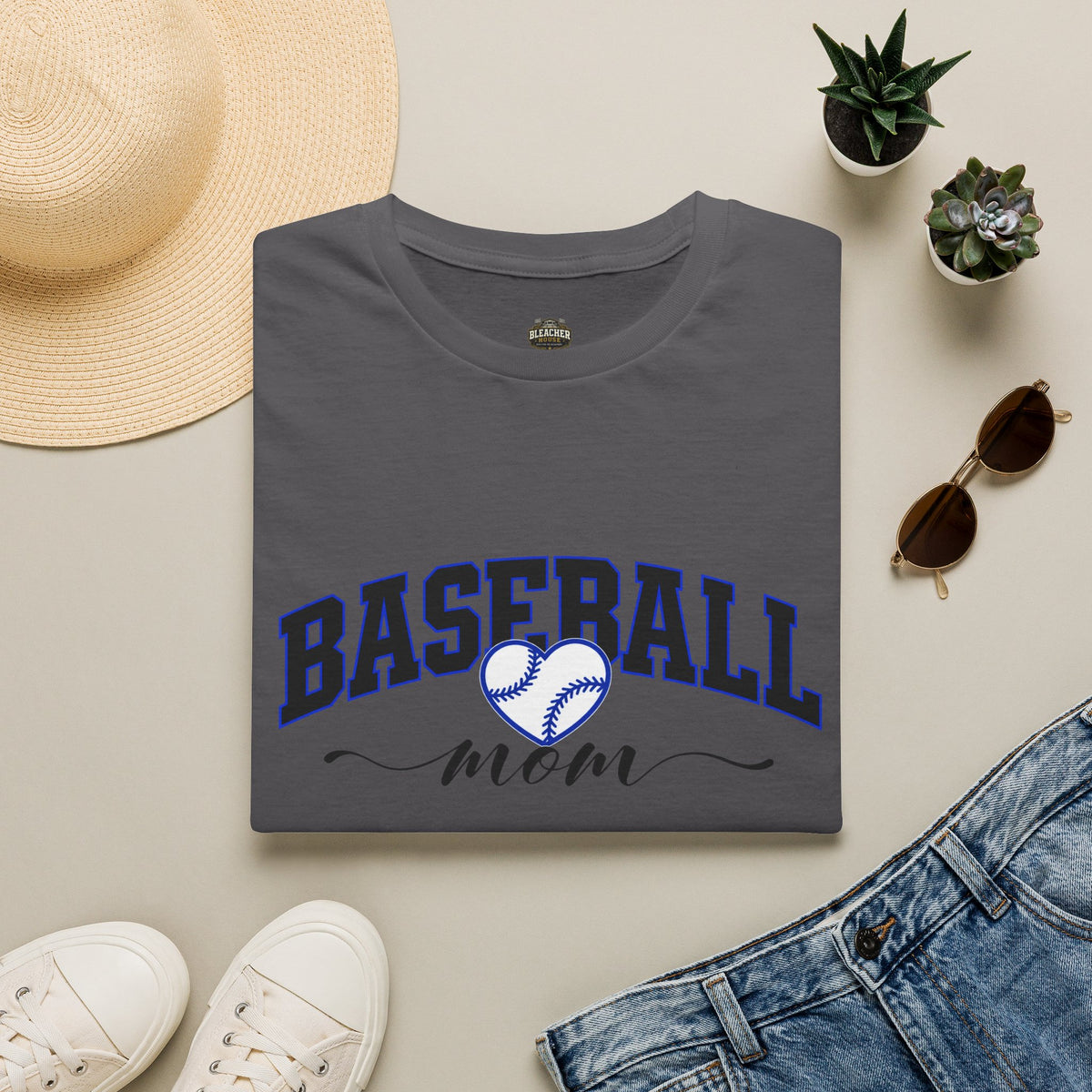 Baseball Mom T‑Shirt — Heart Baseball Design, Mom Gift for Spring Season & Game Day