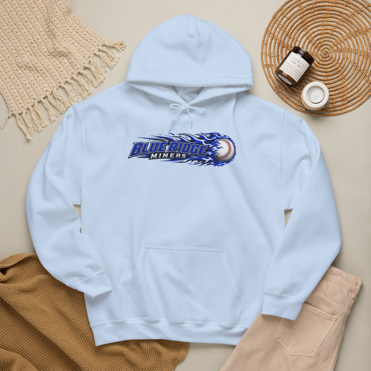 Blue Ridge Miners Flaming Baseball Hoodie – Flaming Ball Hoodie