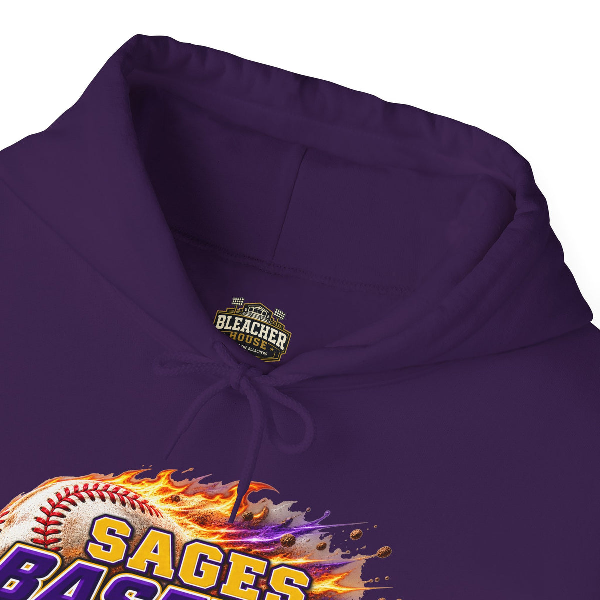 Sages Flaming Baseball Hoodie - Team Sweatshirt