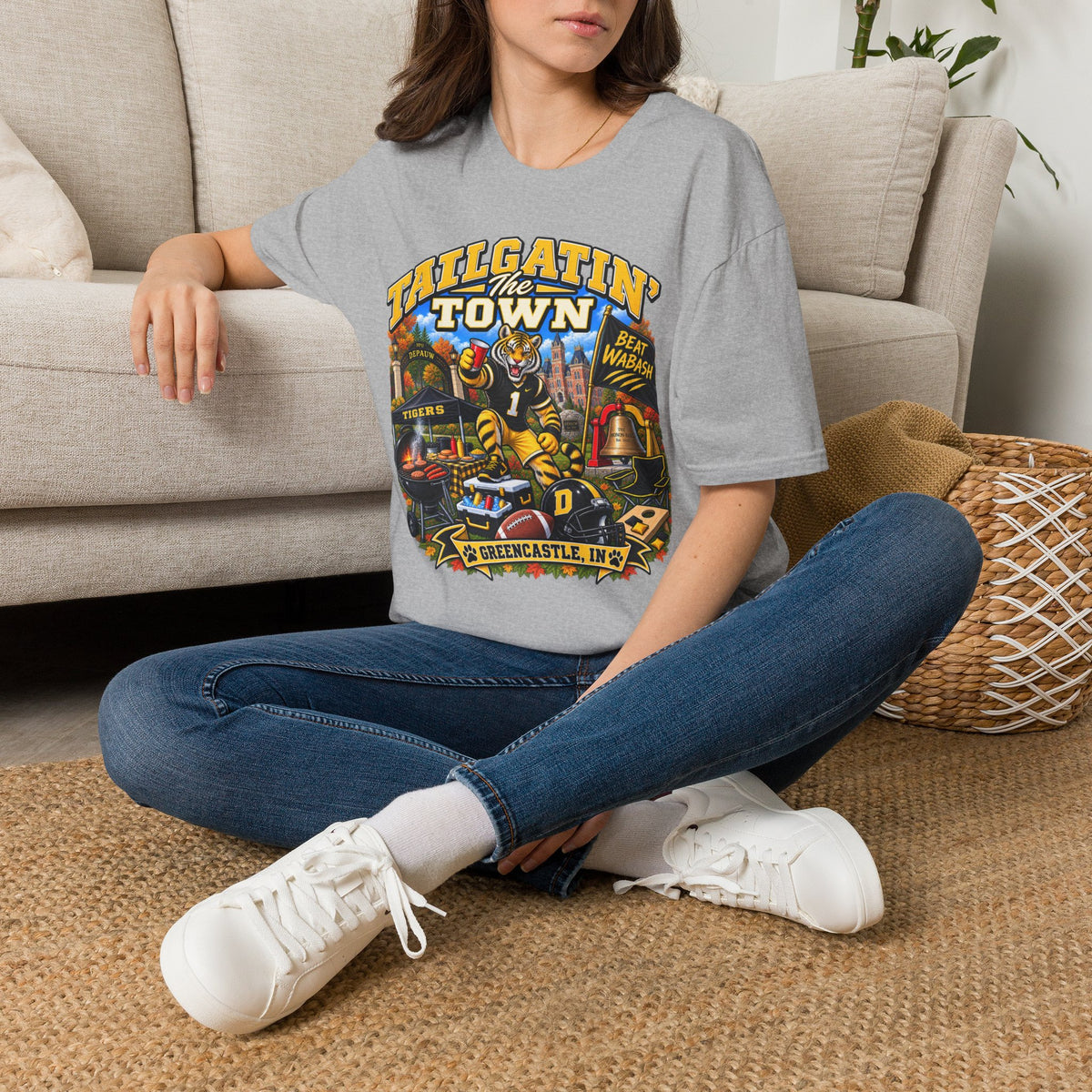 Tailgatin' the Town - DEPAUW EDITION - College Game Day Tailgate Tee