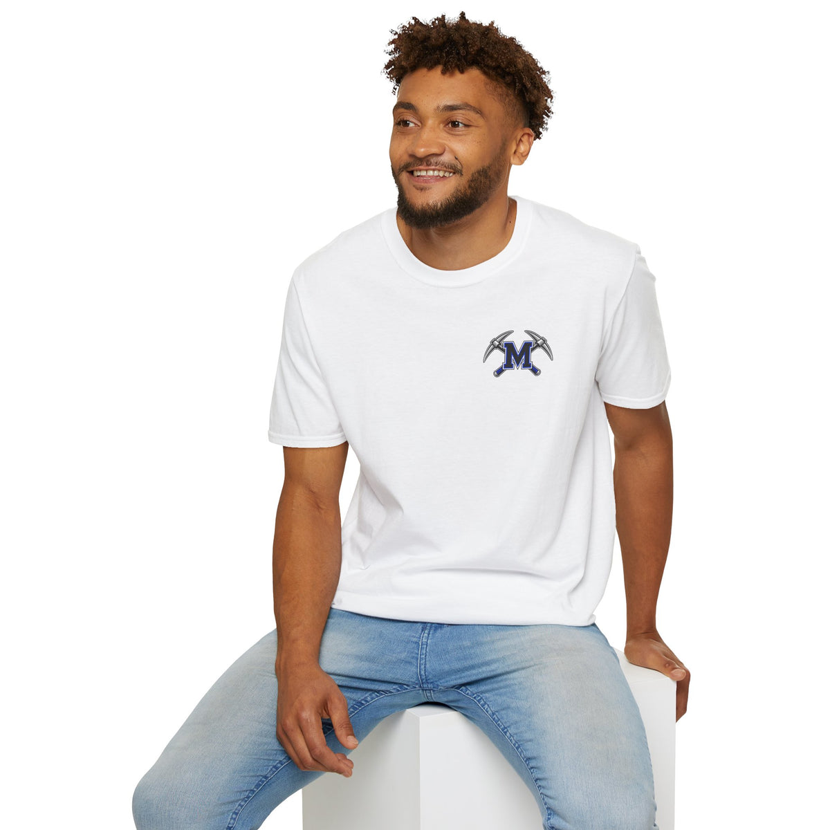 Miners Graphic T-Shirt - Miners Logo on Front, Mascot Design on Back