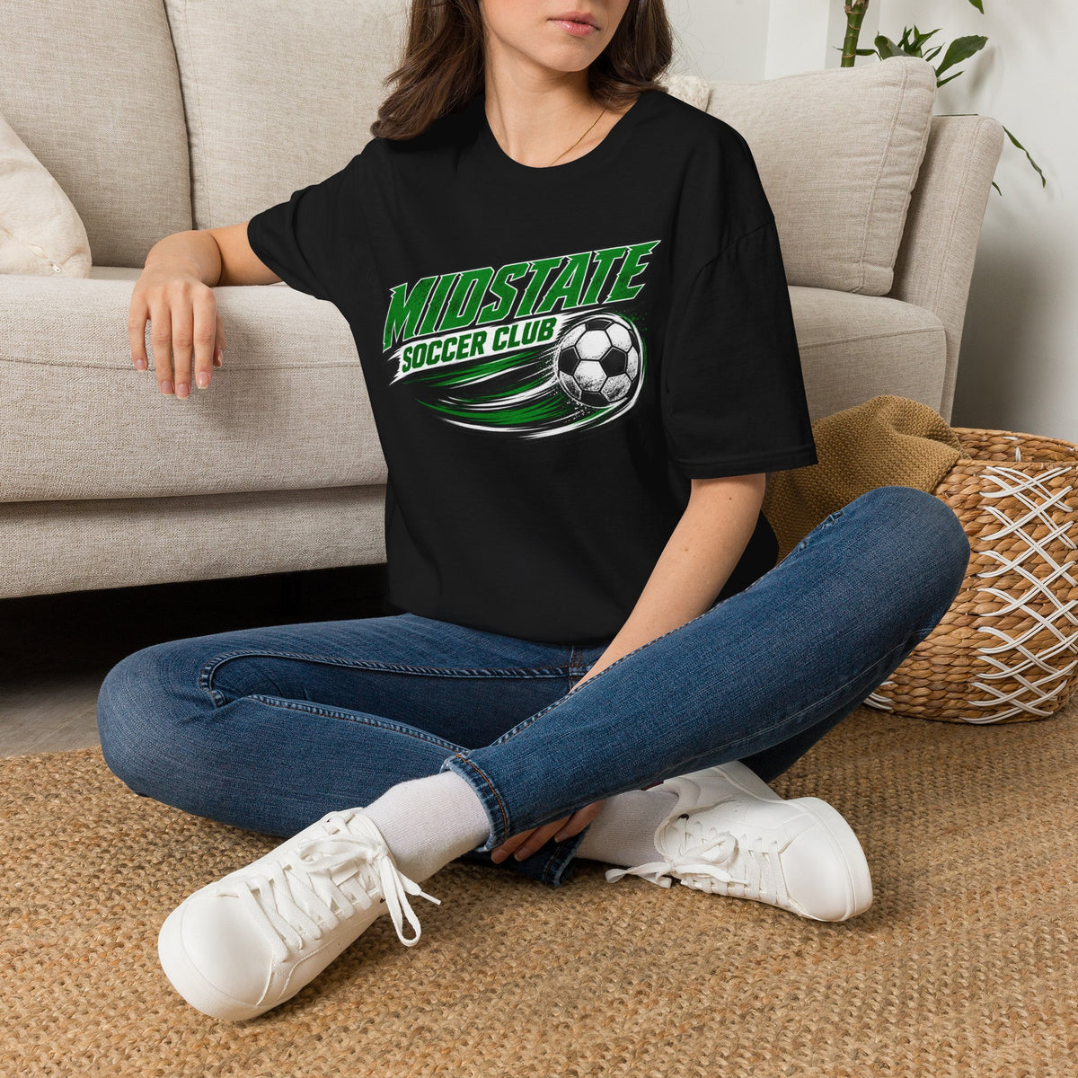 Midstate Soccer Club T-Shirt — Green Vintage Soccer Graphic Tee