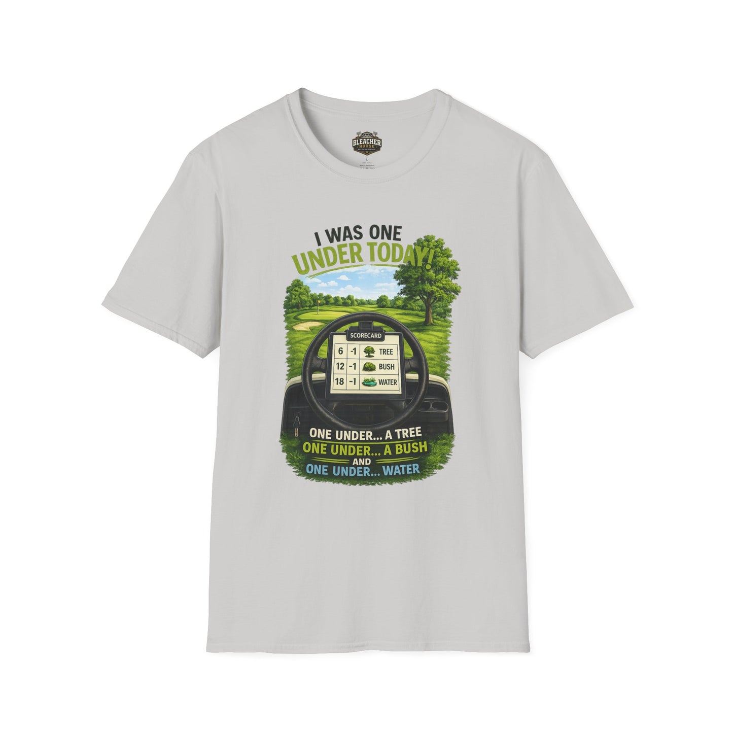 Golf T-Shirt — "I Was One Under Today" REALISTIC VIEW - Funny Scorecard Design
