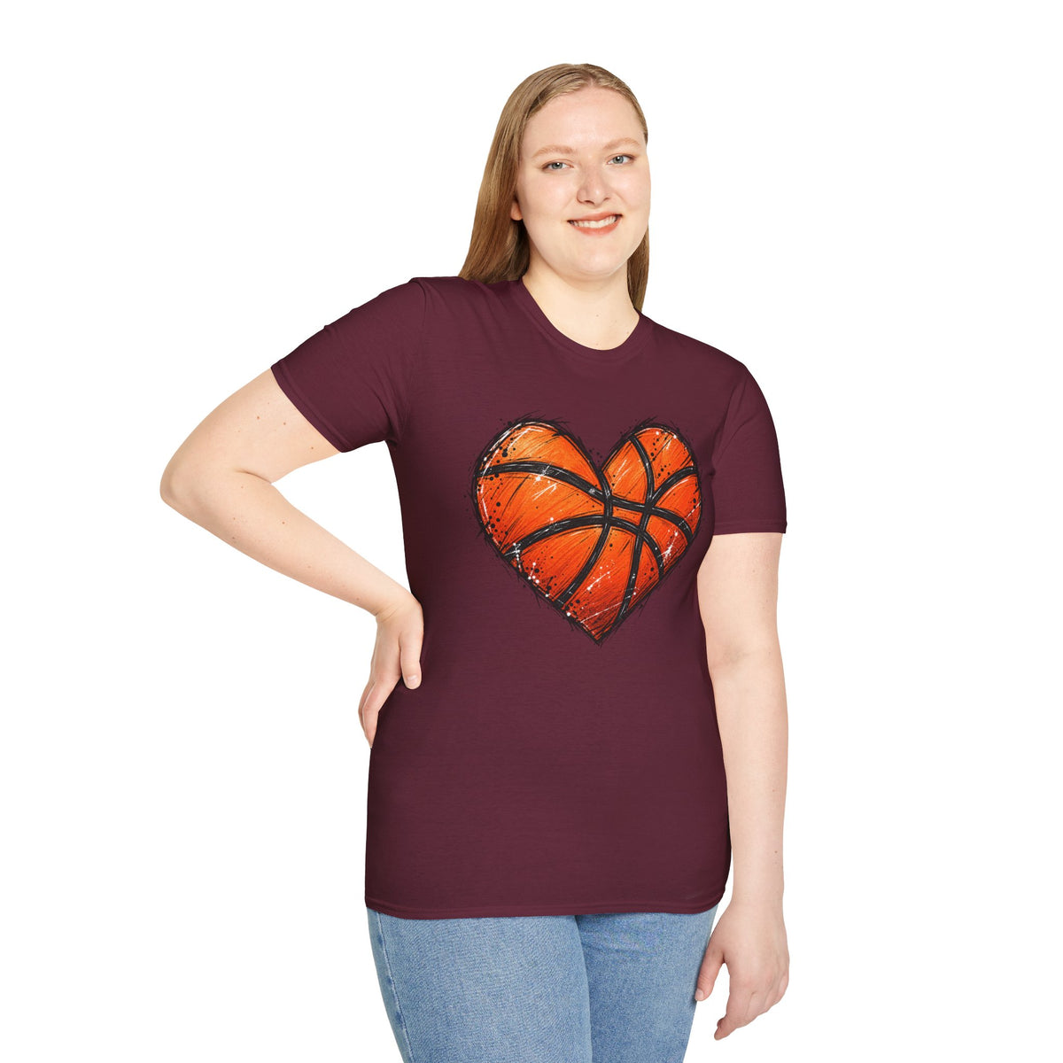 Basketball Heart T-Shirt — Athletic Love Tee for Players & Fans