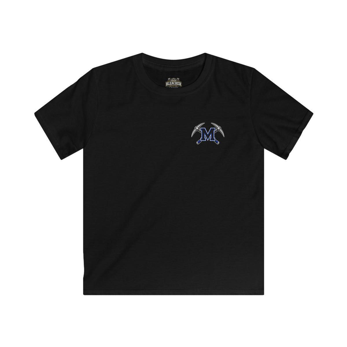 YOUTH Miners Graphic T-Shirt - Miners Logo on Front, Mascot Design on Back