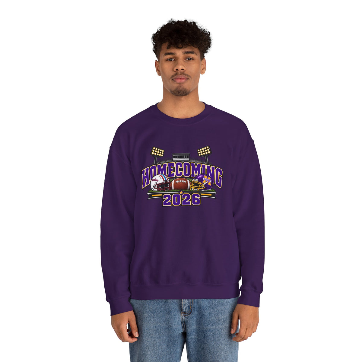Homecoming 2026 Crewneck Sweatshirt — Football Stadium Design