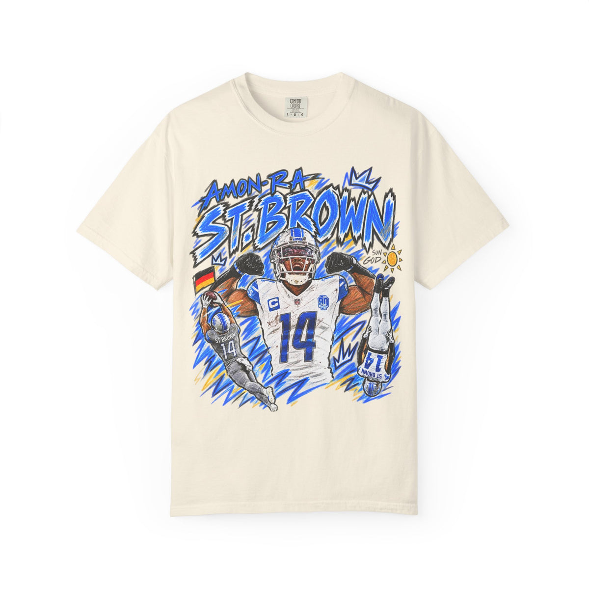 Amon Ra St. Brown Graphic T-Shirt - Sunday Standouts Sketch Series