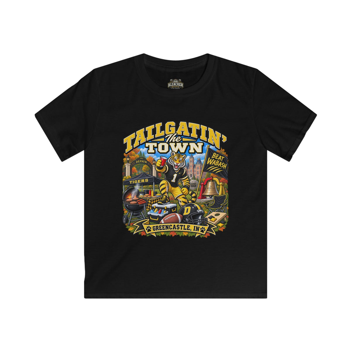 YOUTH Tailgatin' the Town - DEPAUW EDITION - College Game Day Tailgate Tee