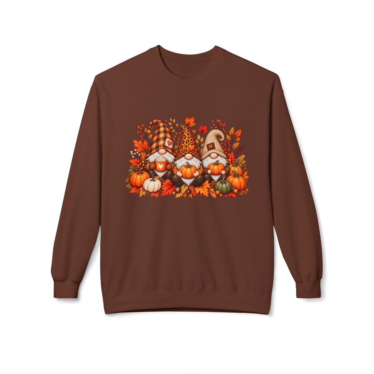 Fall Gnome Crewneck Sweatshirt - Cute Pumpkin & Autumn Gnomes Sweatshirt