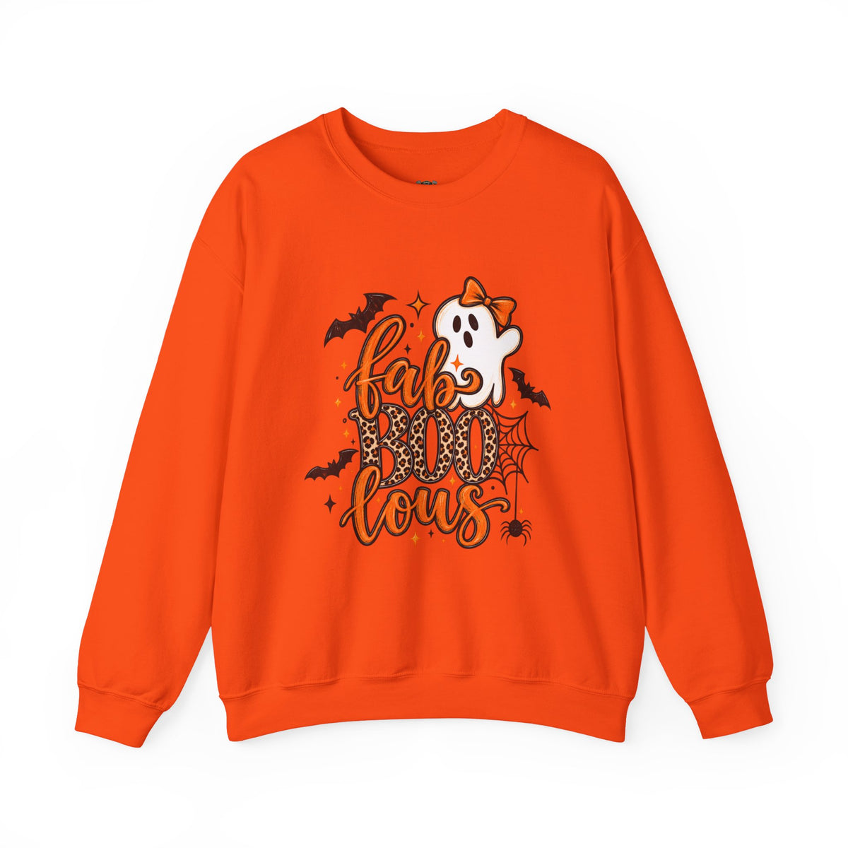 FabBOOlous Halloween Sweatshirt — Cute Ghost, Bats & Spiderweb Fall Crewneck