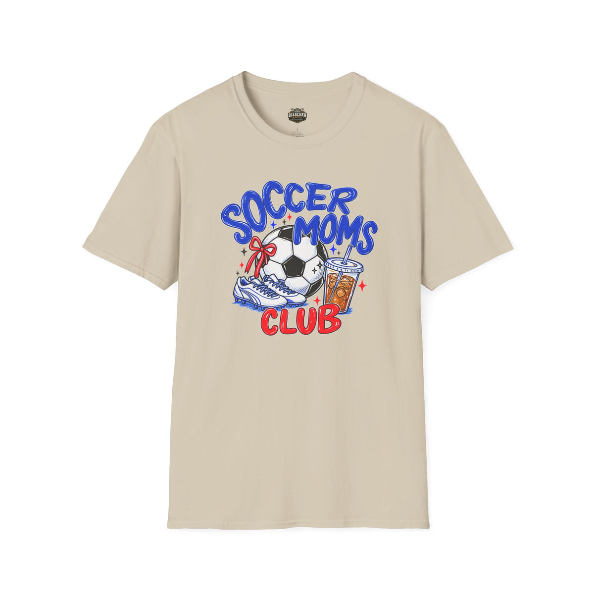 Soccer Moms Tee — 'Soccer Moms Club' Graphic T-Shirt with Ball, Cleats & Drink