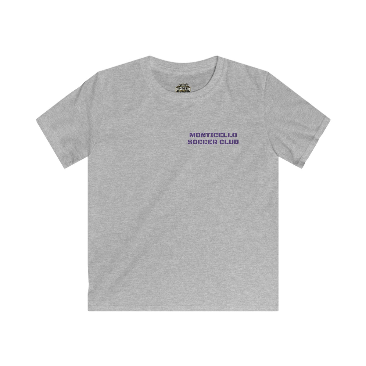 YOUTH Monticello Soccer Club T-Shirt — Minimal Chest Logo With Crest On Back